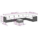 8 Piece Garden Lounge Set with Cushions Poly Rattan Brown
