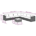 8 Piece Garden Lounge Set with Cushions Poly Rattan Grey