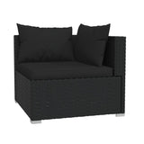 8 Piece Garden Lounge Set with Cushions Poly Rattan Black - Top-Down View