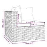 8 Piece Garden Lounge Set with Cushions Poly Rattan Brown - Close-Up Angle