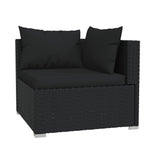 9 Piece Garden Lounge Set with Cushions Poly Rattan Black - Top-Down View