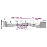10 Piece Garden Lounge Set with Cushions Poly Rattan Brown