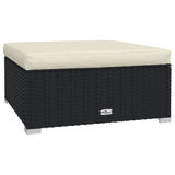 6 Piece Garden Lounge Set with Cushions Poly Rattan Black - Close-Up Angle