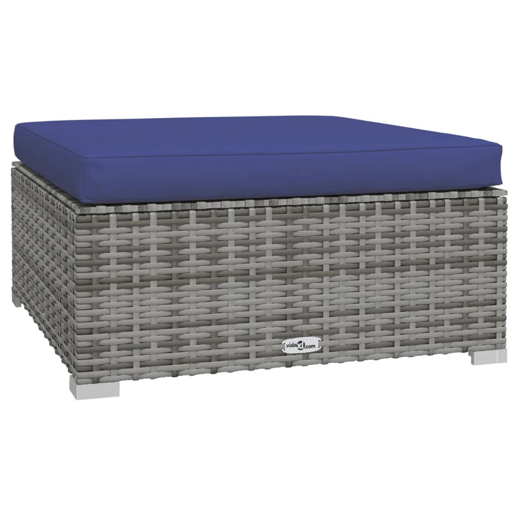 6 Piece Garden Lounge Set with Cushions Poly Rattan Grey