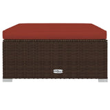 7 Piece Garden Lounge Set with Cushions Poly Rattan Brown