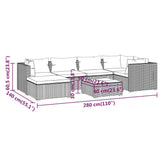 7 Piece Garden Lounge Set with Cushions Poly Rattan Brown - Extra Image