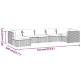 7 Piece Garden Lounge Set with Cushions Poly Rattan Brown - Extra Image