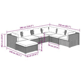 7 Piece Garden Lounge Set with Cushions Poly Rattan Black