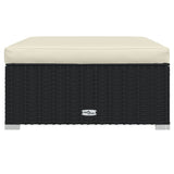 8 Piece Garden Lounge Set with Cushions Poly Rattan Black - Low Angle