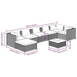 8 Piece Garden Lounge Set with Cushions Poly Rattan Black - Extra Image