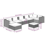 8 Piece Garden Lounge Set with Cushions Poly Rattan Brown - Extra Image