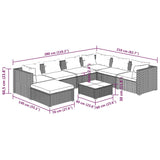 8 Piece Garden Lounge Set with Cushions Poly Rattan Black - Extra Image