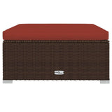 8 Piece Garden Lounge Set with Cushions Poly Rattan Brown - Close-Up Angle