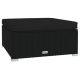8 Piece Garden Lounge Set with Cushions Poly Rattan Black - Close-Up Angle