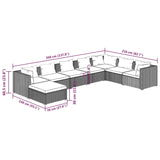 8 Piece Garden Lounge Set with Cushions Poly Rattan Black - Extra Image