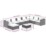 9 Piece Garden Lounge Set with Cushions Poly Rattan Black - Extra Image