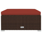 9 Piece Garden Lounge Set with Cushions Poly Rattan Brown