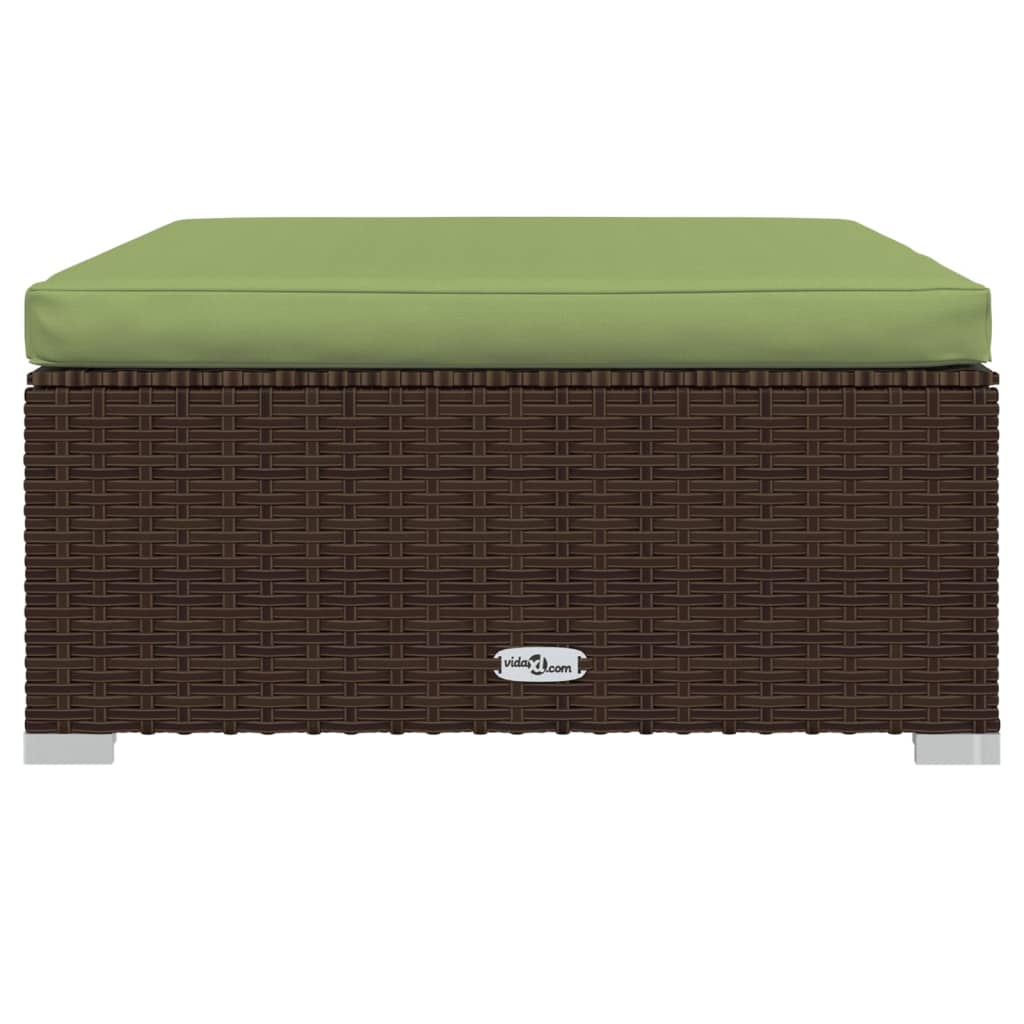 9 Piece Garden Lounge Set with Cushions Poly Rattan Brown