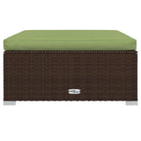 9 Piece Garden Lounge Set with Cushions Poly Rattan Brown - Low Angle