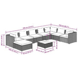 9 Piece Garden Lounge Set with Cushions Poly Rattan Brown - Extra Image
