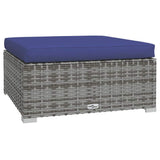 9 Piece Garden Lounge Set with Cushions Poly Rattan Grey - Close-Up Angle