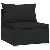 7 Piece Garden Lounge Set with Cushions Poly Rattan Black - 45-Degree Angle