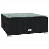 8 Piece Garden Lounge Set with Cushions Poly Rattan Black - Close-Up Angle