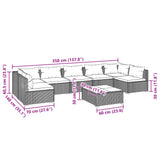 8 Piece Garden Lounge Set with Cushions Poly Rattan Brown - Extra Image