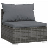 8 Piece Garden Lounge Set with Cushions Poly Rattan Grey - 45-Degree Angle