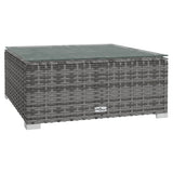 8 Piece Garden Lounge Set with Cushions Poly Rattan Grey - Close-Up Angle