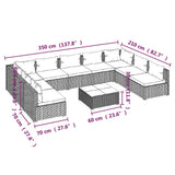 10 Piece Garden Lounge Set with Cushions Poly Rattan Grey - Extra Image