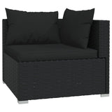 11 Piece Garden Lounge Set with Cushions Poly Rattan Black - Top-Down View