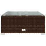 11 Piece Garden Lounge Set with Cushions Poly Rattan Brown - Low Angle