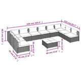 11 Piece Garden Lounge Set with Cushions Poly Rattan Brown - Extra Image