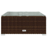 11 Piece Garden Lounge Set with Cushions Poly Rattan Brown - Low Angle