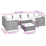 7 Piece Garden Lounge Set with Cushions Poly Rattan Grey - Extra Image