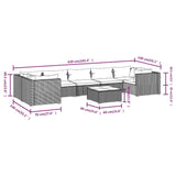 8 Piece Garden Lounge Set with Cushions Poly Rattan Black - Extra Image