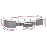 8 Piece Garden Lounge Set with Cushions Poly Rattan Grey - Extra Image