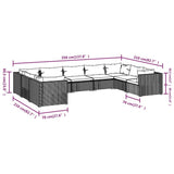 9 Piece Garden Lounge Set with Cushions Poly Rattan Brown