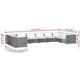 10 Piece Garden Lounge Set with Cushions Poly Rattan Brown - Close-Up Angle