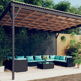 11 Piece Garden Lounge Set with Cushions Poly Rattan Black