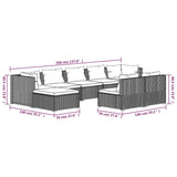 9 Piece Garden Lounge Set with Cushions Brown Poly Rattan - Extra Image