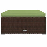 10 Piece Garden Lounge Set with Cushions Brown Poly Rattan
