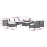 10 Piece Garden Lounge Set with Cushions Grey Poly Rattan - Extra Image