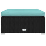 10 Piece Garden Lounge Set with Cushions Black Poly Rattan - Low Angle