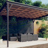 10 Piece Garden Lounge Set with Cushions Grey Poly Rattan