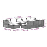 10 Piece Garden Lounge Set with Cushions Grey Poly Rattan - Extra Image