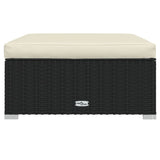 10 Piece Garden Lounge Set with Cushions Black Poly Rattan - Low Angle