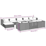 10 Piece Garden Lounge Set with Cushions Brown Poly Rattan - Extra Image