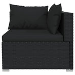 12 Piece Garden Lounge Set with Cushions Black Poly Rattan
